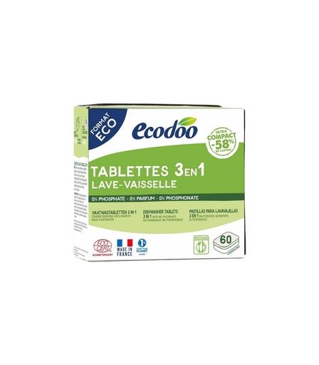 [29019] LAVAVAJILLAS MAQUINA 60 X 20G TABLETAS ECODOO