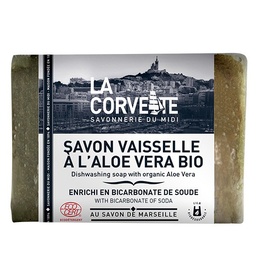 JABÓN PASTILLA LAVAPLATOS BICARBONATO Y ALOE 200G LA CORVETE