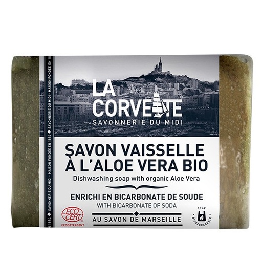 [21541] JABON PASTILLA LAVAPLATOS BICARBONATO Y ALOE 200G LA CORVETE