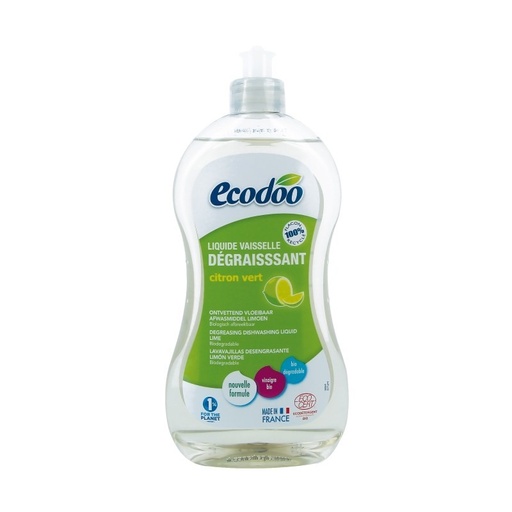 [27458] LAVAVAJILLAS DESENGRASANTE LIMON VERDE 500 ML ECODOO