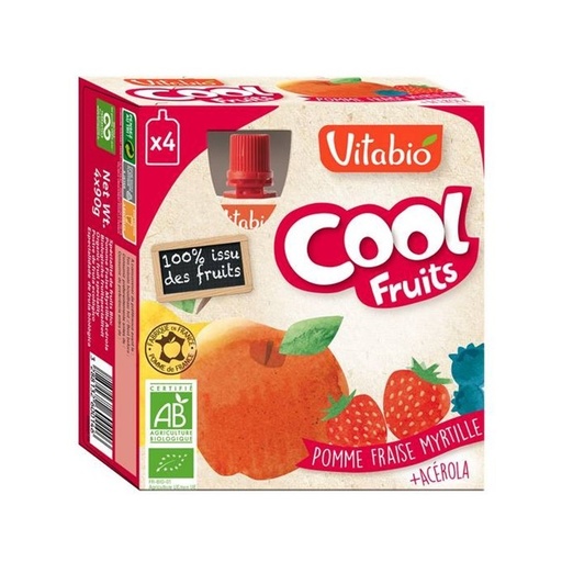 [27123] COOL FRUITS MANZANA FRESA ARANDANO 4X90G VITABIO
