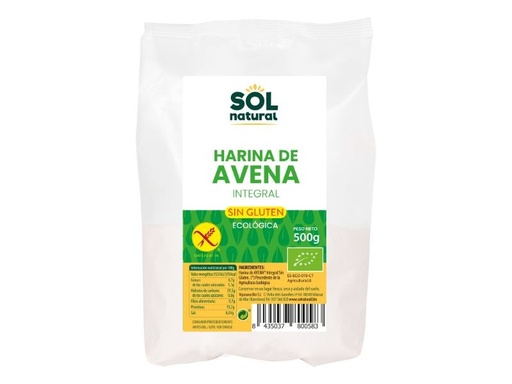 [15181] HARINA DE AVENA INTEGRAL SIN GLUTEN 500G SOL NATURAL