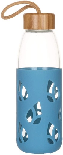 [27726] BOTELLA NOMAD AZUL CON FUNDA DE SILICONA 550ML PEBBLY