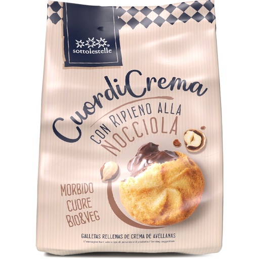 [28397] GALLETA CUOR DI CREMA CON CREMA DE AVELLANA 200G SOTTOLESTELLE