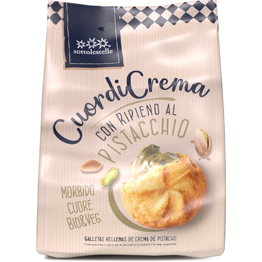 [28398] GALLETA CUOR DI CREMA CON CREMA PISTACHO 200G SOTTOLESTELLE