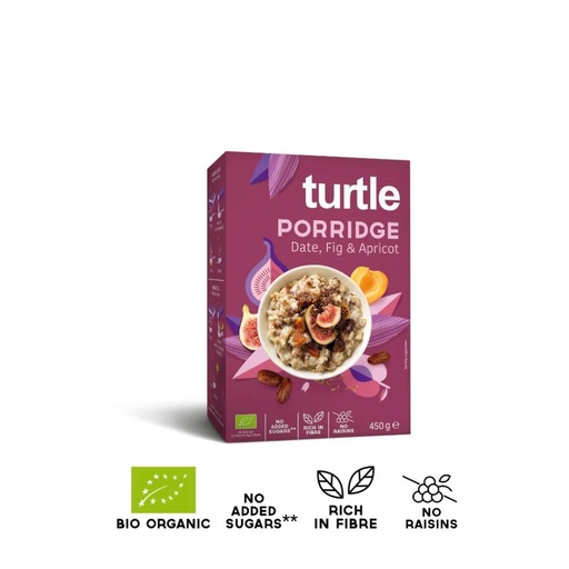 [29145] PORRIDGE DE AVENA Y MUESLI CON DATIL, HIGOS Y ALBARICOQUES 450G TURTLE