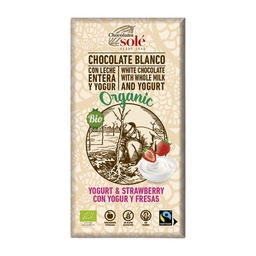 CHOCOLATE BLANCO CON YOGUR DE FRESAS 100G SOLÉ