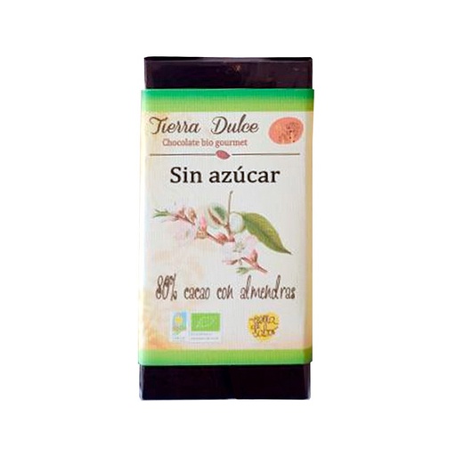 [28541] CHOCOLATE 80% CON ALMENDRAS Y SIN AZÚCAR 90G TIERRA DULCE