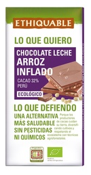 CHOCOLATE LECHE Y ARROZ INFLADO 100G ETHIQUABLE
