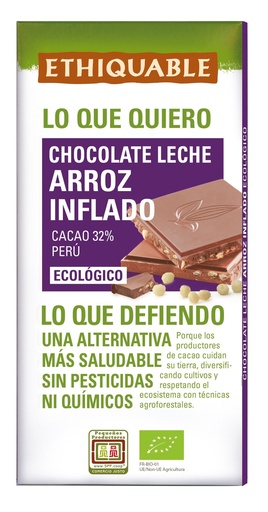 [20691] CHOCOLATE LECHE Y ARROZ INFLADO 100G ETHIQUABLE