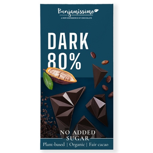 [29977] CHOCOLATE NEGRO 80%  SIN AZUCAR VEGANO BENJAMISSIMO