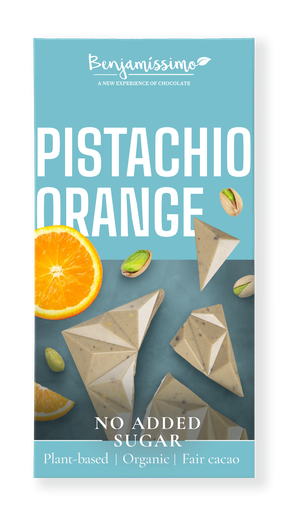 [29795] CHOCOLATE BLANCO PISTACHO Y NARANJA VEGANO 60G BENJAMISSIMO