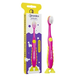 CEPILLO DENTAL NIÑOS DINOSAURIO ROSA NORDICS