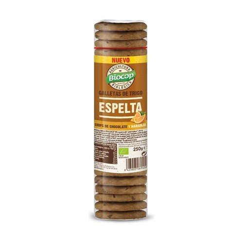 [28763] GALLETA DE ESPELTA CHIPS CHOCO NARANJA 250G BIOCOP