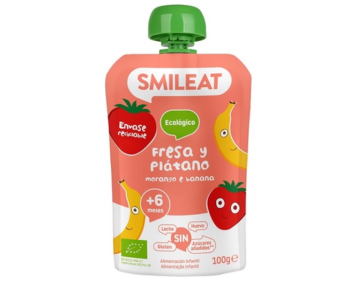 [22681] POUCH FRESA Y PLATANO 100G SMILEAT