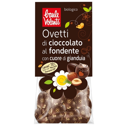 [28861] HUEVOS PEQUEÑOS DE PASCUA CHOCOLATE NEGRO SORPRESA 100G BAULE VOLANTE