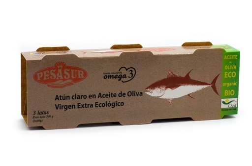 [20433] ATUN EN ACEITE DE OLIVA PACK LATA 3 X 80G PESASUR