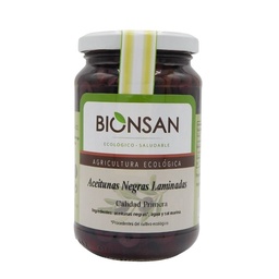 ACEITUNAS NEGRAS KALAMATA LAMINADA 170G BIONSAN