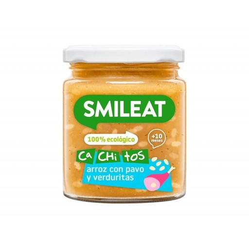 [29197] POTITO CON CACHITOS DE ARROZ Y PAVO CON VERDURAS 230G SMILEAT