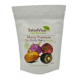 MACA PREMIUM ROJA,MORADA,NEGRA Y AMARILLA 200G SALUDVIVA