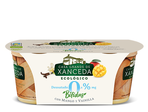 [12480] YOGUR BÍFIDUS 0% MANGO Y VAINILLA 2X125G CASA XANCEDA