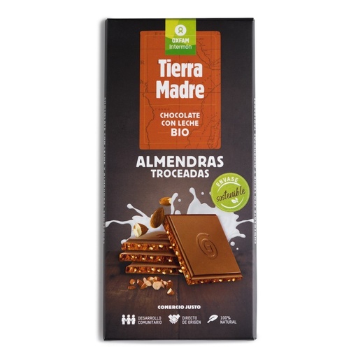 [29074] CHOCOLATE CON LECHE Y ALMENDRA TROCEADA 100G TIERRA MADRE