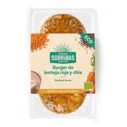 BURGUER LENTEJA ROJA CHIA 160G SORRIBAS