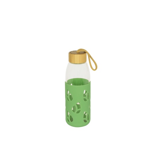 [27728] BOTELLA NOMAD VERDE CON FUNDA DE SILICONA 550ML PEBBLY