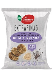 EXTRAFINAS TORTITAS DE ARROZ INTEGRAL CHIA Y QUINOA 60G EL GRANERO