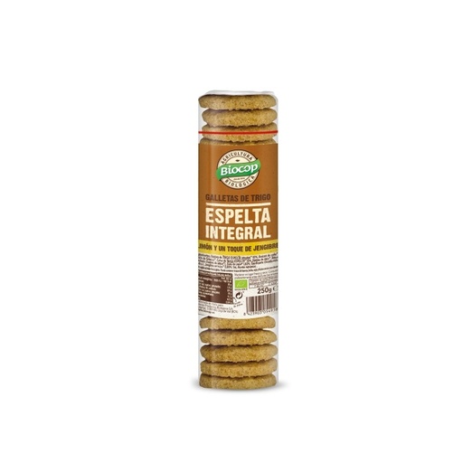 [18038] GALLETA ESPELTA INTEGRAL JENGIBRE Y LIMÓN 250G BIOCOP