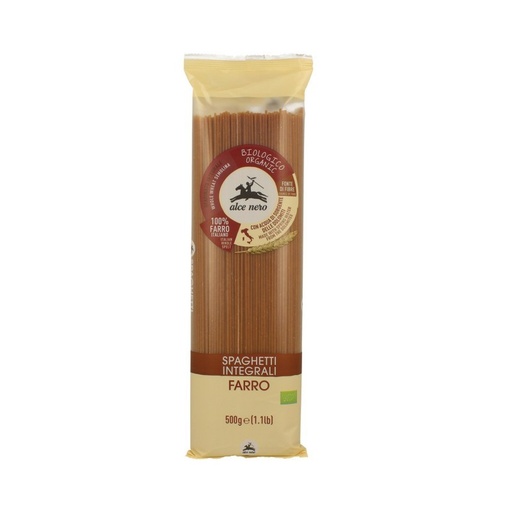 [29486] ESPAGUETTI INTEGRAL DE ESPELTA 500G ALCE NERO