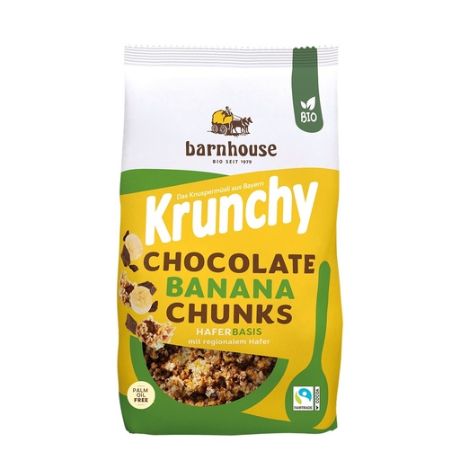 [30566] MUESLI KRUNCHY CHOCO BANANA CHUNKS 450G BARNHOUSE