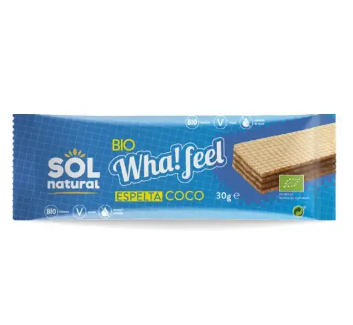 [30630] WHA! FEEL SNACK ESPELTA Y COCO 30G SOL NATURAL