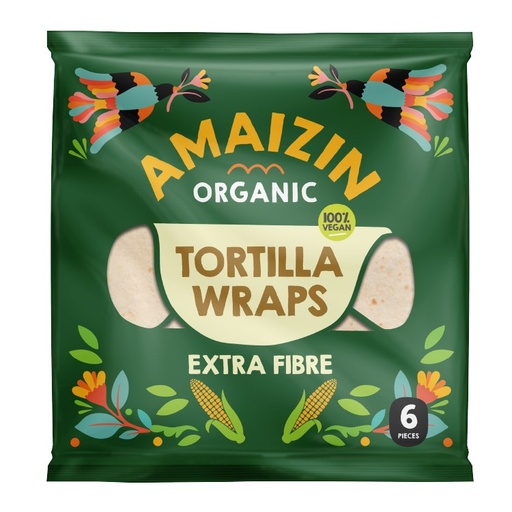 [30684] TORTILLA WRAP EXTRA DE FIBRA 6UD 240G AMAIZIN