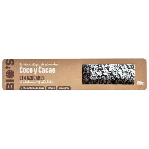 [30742] TURRON DE COCO Y CHOCOLATE SIN AZUCAR NI EDULCORANTES AÑADIDOS 150G ARTIPA