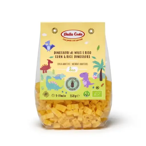[30986] PASTA DINOSAURIOS DE ARROZ Y MAÍZ SIN GLUTEN 250G DALLA COSTA