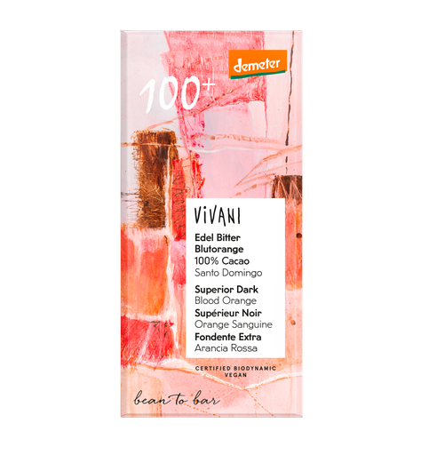 [31018] CHOCOLATE NEGRO 100% CON NARANJA SANGUINA 90G VIVANI