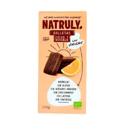 GALLETAS DE CACAO Y NARANJA SIN GLUTEN BIO 125G NATRULY