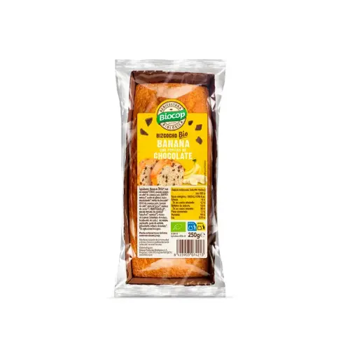 [31128] BIZCOCHO DE BANANA CON CHIPS DE CHOCO 250G BIOCOP