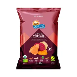 CHIPS VEGETALES CON ACEITE DE OLIVA (BONIATO, CHIRIVIA, REMOLACHA, ZANAHORIA) 80G AÑAVIEJA
