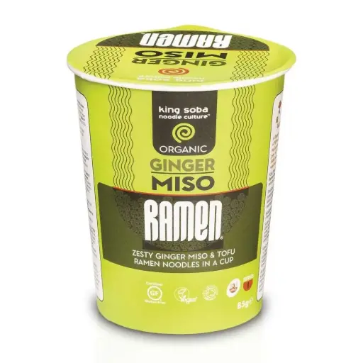 [31200] VASO DE SOPA RAMEN DE MISO Y JENGIBRE SIN GLUTEN 85G KING SOBA