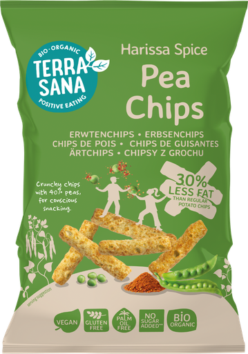 [31612] CHIPS DE GUISANTES CON HARISSA 75G - TERRASANA 