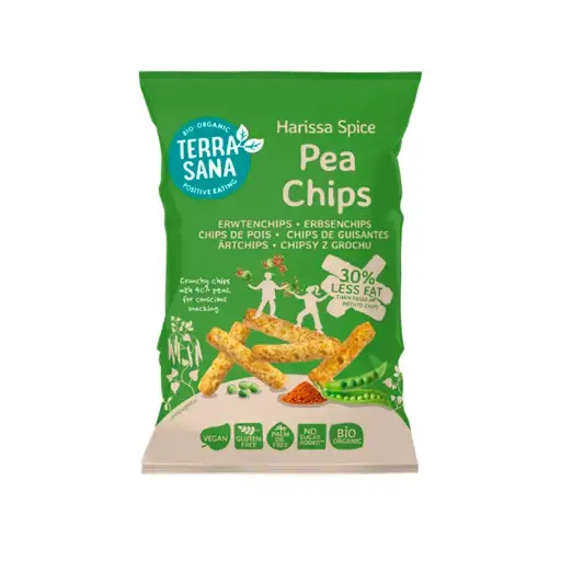 [31612] CHIPS DE GUISANTES CON HARISSA 75G - TERRASANA 
