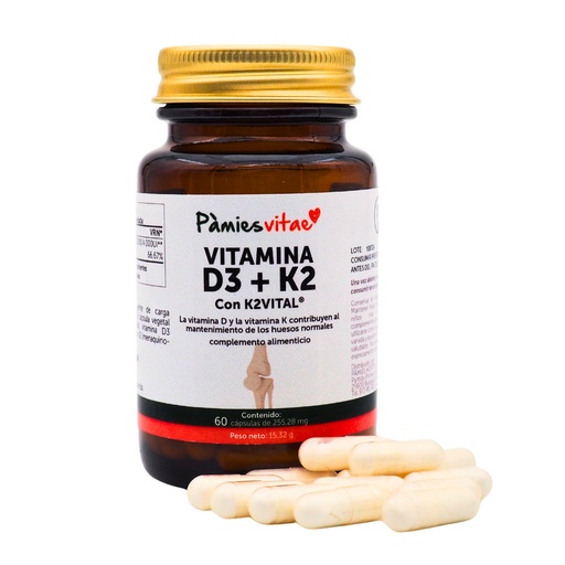 [31618] VITAMINA D3+K2 60CAP PAMIES VITAE 