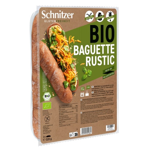 [31638] PAN BAGUETTE RUSTICO SIN GLUTEN 320 G - SCHNITZER