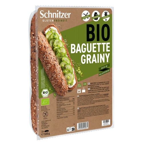 [31640] PAN BAGUETTE SEMILLAS GRAINY SIN GLUTEN 320 G - SCHNITZER