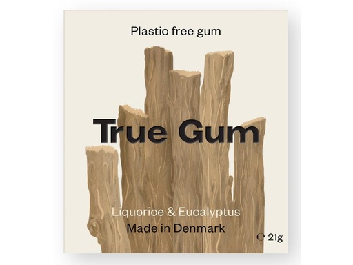 [31702] CHICLE SIN PLASTICO DE REGALIZ 21G - TRUE GUM
