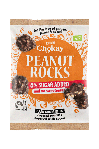 [31704] PEANUT ROCKS BAÑADAS EN CACAO 85G - CHOKAY
