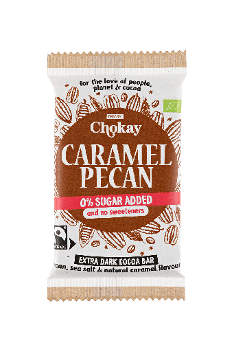 [31708] CHOCOLATE SIN AZUCAR DE CARAMELO Y PECANAS 70G - CHOKAY