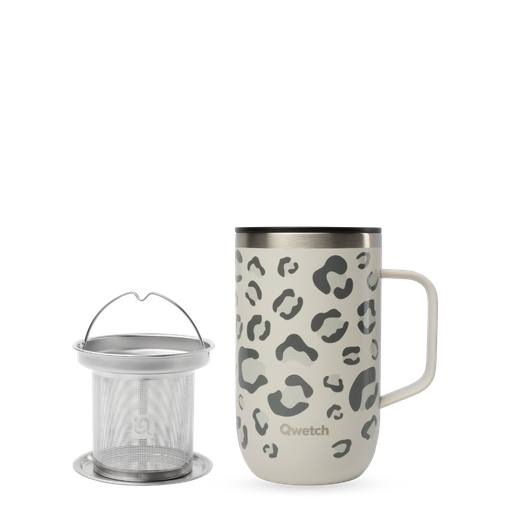 [31713] TAZA ISOTERMICA DE ACERO INOXIDABLE CON ASA Y FILTRO WILD ARENA - QWETCH